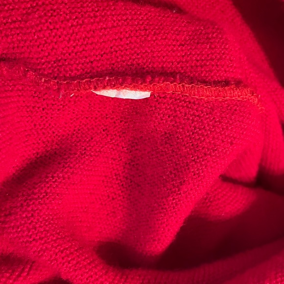 Vintage Lacoste V-neck Wool Sweater French Red Mens Size L Made in USA - Picture 6 of 7